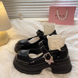 小皮鞋女新款日系jk配裙子玛丽珍女鞋百搭粗跟乐福鞋女厚度单鞋子 黑色 37