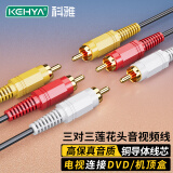 科雅 AV音视频连接线 3RCA三对三莲花头线 红白黄AV转接线 电视机顶盒DVD信号音频连接1米