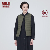 无印良品MUJI 女式 轻量羽绒便携式背心女款马甲马夹秋冬保暖外搭羽绒内胆 烟熏绿色 S(155/80A)