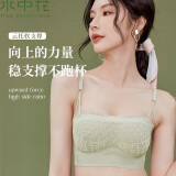 水中花抹胸内衣可拆卸肩带文胸无肩带两穿款性感不易掉裹胸收副乳不跑杯 亚麻绿 S（建议80-95斤）