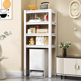 中凡嘉希扫地机器人置物架客厅沙发边几饮水机上方收纳架下空式高脚架子 三层80cm高【特厚碳钢】 长40宽30【上下调节】默认发白色