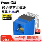 PANDUIT 泛达超五5类超六6a类NK模块非屏蔽RJ45网线模块86型单口双口网络面板千兆万兆 超六类万兆模块-蓝色