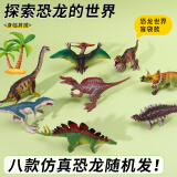 少年伴 恐龙摆件 儿童礼物高仿真动物模型软胶侏罗纪霸王龙三角龙南方巨兽龙剑龙模型摆件盲盒  一个随机发