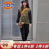 dickies 多口袋斜纹工装萝卜裤长裤 女士休闲百搭长裤 95 黑色 27