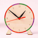 玩控幼儿园自制玩教具儿童手工钟表材料diy手工制作时钟diy科学小实验 圆形桌面