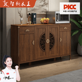 智新木王新中式实木框鞋柜家用门口玄关柜一体隔断柜进门收纳储物柜入户