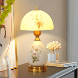 苏柏雪轻奢欧式现代创意奶油风陶瓷新中式遥控温馨复古婚庆卧室床头台灯 遥控开关  三色可调明暗