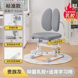 佰士哆儿童学习椅可升降追背椅书桌凳写字椅小学生写作业专用椅调节座椅 标准款-灰色【手摇升降+前后追背+乳胶】