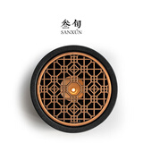 叁旬山峦温茶炉小火炉蜡烛围炉煮茶保温底座茶杯加热温茶器暖茶器 山峦温茶炉【禅风黑】_小号