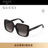 古驰（GUCCI）墨镜复古优雅方形全框防晒太阳眼镜黑色镜框眼镜GG0632SA-001