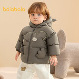 巴拉巴拉童装婴儿羽绒服冬季宝宝短款外套儿童上衣可爱萌男童女童 咖啡50860 80 充绒量65g