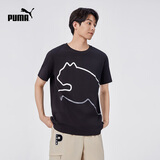 彪马（PUMA）官方 夏季男女同款运动休闲印花百搭短袖T恤 GRAPHICS TEE 680275 黑色-01 S (170/92A)