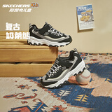 Skechers斯凯奇奶茶熊男女童运动鞋秋冬加绒黑白熊猫鞋大童休闲鞋996212L 524L黑糖牛乳/BKNT-加绒 37