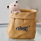 叕二叕可爱笔筒创意小礼物品办公室桌面摆件工艺品花盆送儿童老师男女生 小熊