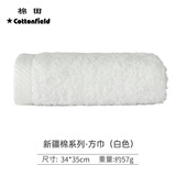 棉田毛巾纯棉方巾全棉加厚柔软吸水洗脸小毛巾擦手巾新疆棉小方巾 【新疆棉方巾】白色 1条