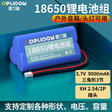 德力普（Delipow） 18650锂电池组3.7v大容量扩音器收音机唱戏机音响12v充电电池组7.4V 可支持定制 3.7V 9000mAh【XH2.54/2P接头】