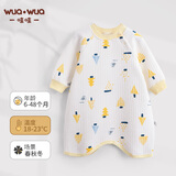 wua·wua婴儿衣服秋季宝宝睡袍夹棉防踢护肚夏季空调服睡衣睡袋秋冬连体衣 【保暖 适宜18-23度】黄森林 90