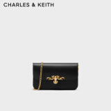 CHARLES&KEITH巴洛克金属链条单肩小方包婚包包女包女士生日礼物CK2-70681053 Black黑色 S