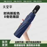 天堂伞雨伞男士全自动加大三折晴雨伞折叠太阳伞防晒遮阳伞广告定制logo 藏青色（加固防雨款）