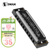 天鹅（SWAN）10孔布鲁斯口琴升级款黑色C调