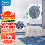 美的（Midea）电风扇 鸿运扇家用升降式转页扇宿舍办公室风扇定时五叶轻音节能电扇卧室客厅落地扇 KYT30-23SJ【高度可调 360°送风】