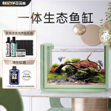 百因美（BIOZYM）鱼缸客厅桌面小鱼缸造景小型水草生态鱼缸水族箱长期免换水鱼缸 茵草绿鱼缸【开缸礼包】