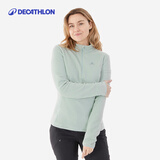 迪卡侬（DECATHLON）户外透湿抓绒女加厚摇粒绒抓绒衣保暖外套冲锋衣内胆MH100 半拉链-绿色 XS