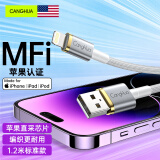 CangHua MFi认证 苹果数据线快充充电线适iPhone14/13Pro/12/11//XR/SE2/8/7/6iPad手机USB电源器线1.2米