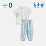 aqpa婴儿内衣套装夏季纯棉睡衣男女宝宝衣服薄款分体短袖 怪小兽 90cm