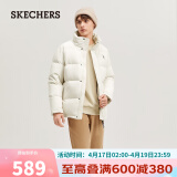 斯凯奇（Skechers）男子梭织短款羽绒外套L423M176 米白色/00PS M 