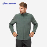 迪卡侬（DECATHLON）保暖户外抓绒衣外套男女运动宽松秋摇粒绒外套冲锋衣内胆 男款-全拉链-墨绿色 L