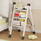 华恺之星梯子家用人字梯子折叠梯凳多功能登高梯爬梯TZ57白三步