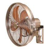西速金属壁扇挂壁商用家用宽边仿古铁叶挂墙扇饭店复古强力电风扇壁挂 16寸-拉丝古铜色