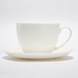 NITORI宜得利家居 现代简约碗碟盘子圆盘汤勺纯白骨瓷系列餐具套装 310ml杯碟组 纯白骨瓷