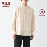 无印良品（MUJI） 男式 棉水洗牛津 立领衬衫 长袖休闲百搭男士衬衣外套纯棉全棉 原色 M 170/92A