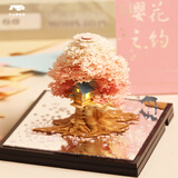 星河之约2026年浪漫树屋日历3D立体纸雕便签创意手撕地球台历礼物 全景樱花之约2026日历【带灯版】