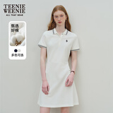 Teenie Weenie小熊休闲通勤气质收腰Polo白色连衣裙夏装连身裙女装裙子 象牙白 XS (155)