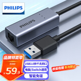 飞利浦（PHILIPS）USB转网口千兆有线网卡转接头RJ45网线接口转换器适用苹果Mac华为笔记本电脑台式机外置网口扩展