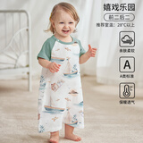 欧孕（OUYUN）婴儿睡袋儿童夏季薄款宝宝清凉竹棉纱布空调家居服睡衣睡裙新春季 嬉戏乐园【前二后二】 80 cm 【推荐身高78-85cm】