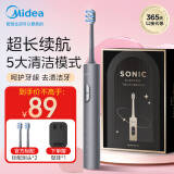 美的（Midea）电动牙刷成人/学生180天长续航送男友女友情侣 生日礼物送礼礼物软毛刷头*2S1PX星空灰