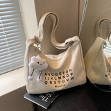盛菲曼帆布包百搭时尚托特包新款高级感女神节斜挎包女学生上课单肩包 字母【云朵】