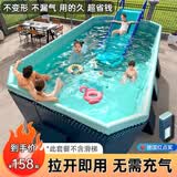 当康【免充气秒安装】支架免充气游泳池家用儿童游泳池大型户外玩具 1.6米【标准套餐】免充气泳池