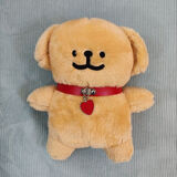 纯酷线条小狗玩偶Maltese超萌可爱韩国毛绒公仔男女孩闺蜜生日礼物 棕色项圈款 30厘米