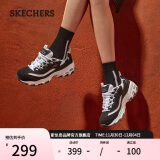 斯凯奇（Skechers）女鞋经典熊猫鞋复古老爹鞋蕾丝厚底小白鞋休闲运动鞋11959