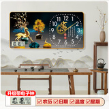 鹏创现代轻奢钟表挂钟客厅家用时尚万年历电子钟餐厅装饰画日历表时钟