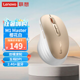 联想（Lenovo）M1 Master蓝牙无线鼠标 可充电双模办公鼠标 人体工学右手鼠标 蓝牙三通道 电脑笔记本平板 樱花白