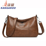 袋鼠【人气旗舰款】袋鼠中年女包妈妈包韩版简约大气七夕斜挎包 黄色