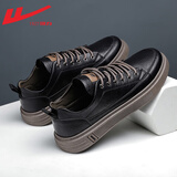 回力男鞋板鞋2025秋冬季新款男士皮面轻便时尚百搭休闲鞋子 黑色 43