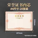 天顺a4荣誉证书内芯12k加厚空白奖状获奖证书可打印表扬信优秀员工荣誉证奖状纸大12开(A4)内芯-20张装