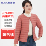 罗蒙（ROMON）【90%白鸭绒】轻薄羽绒服内胆女式短款无领内搭打底内穿羽绒外套